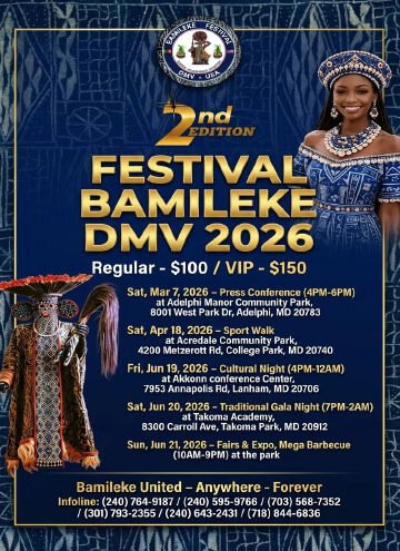 19, 20, 21 Juin 2026 : 2e édition du Festival Bamiléké du DMV aux USA